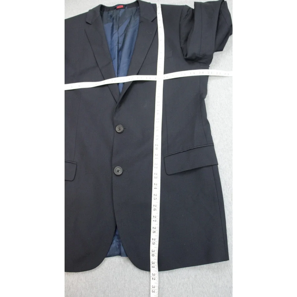 Hugo Boss Blazer‎ Mens 42R Navy Blue 100% Wool 2 Buttons Lined Notch Label